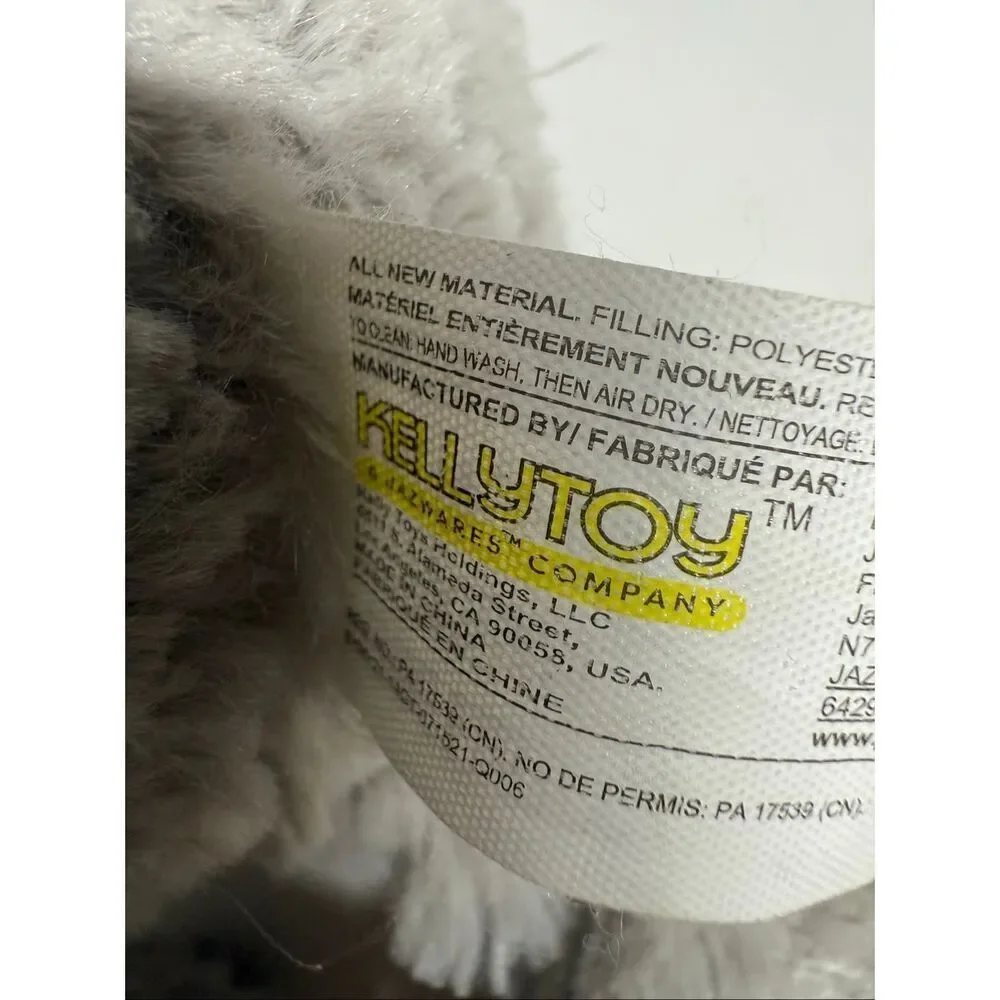 KellyToy My First Teddy Bear Plush Gray Rattle Teddy Bear Lovey 13”